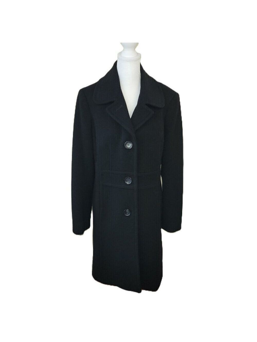 Anne Klein Single-Breasted Wool Cashmere Blend Coat Women's Size 8